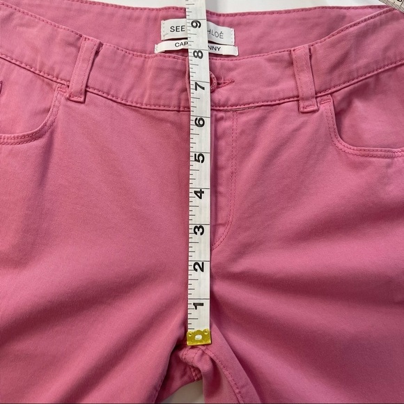 See by Chloe Capri Skinny Pants Womens 31 Pink Spring Summer Preppy Designer - Picture 10 of 12